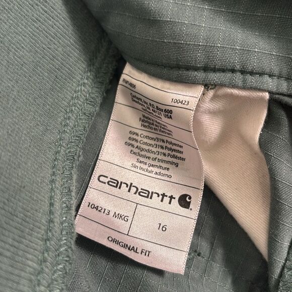 Carhartt Women’s Green Utility Work Shorts Size 16 - Picture 9 of 11